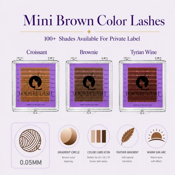 0.05MM Air Cashmere Mini Brown Color Lashes Eyelash Extensions