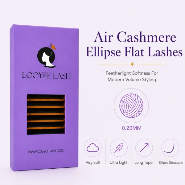 0.20MM Air Cashmere Ellipse Flat Lashes Eyelash Extensions